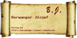 Berwanger József névjegykártya