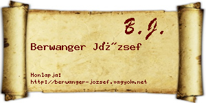 Berwanger József névjegykártya