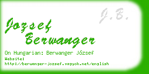 jozsef berwanger business card