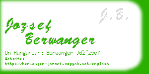 jozsef berwanger business card